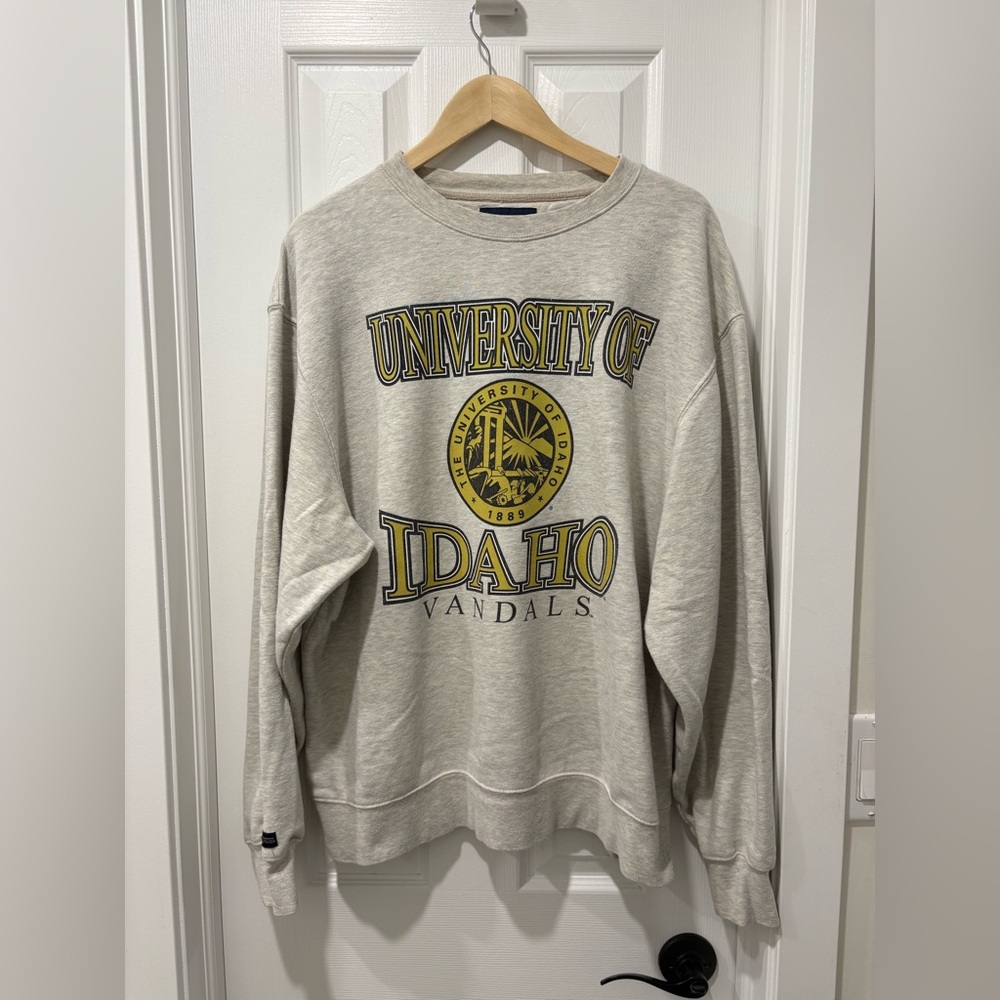 University of Idaho Vandals Cream Graphic Crewneck Sweatshirt jansport men’s L